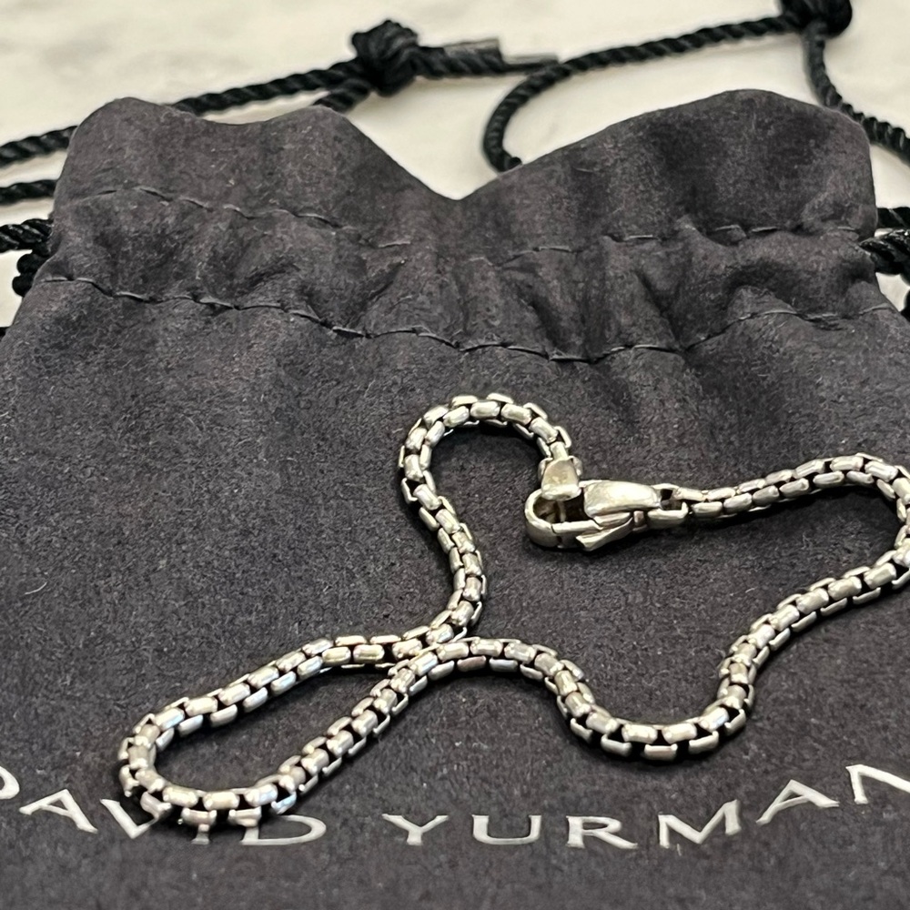 Authentic David Yurman Silver Men's Boc Chain Bracelet, Size Medium - Picture 3 of 3